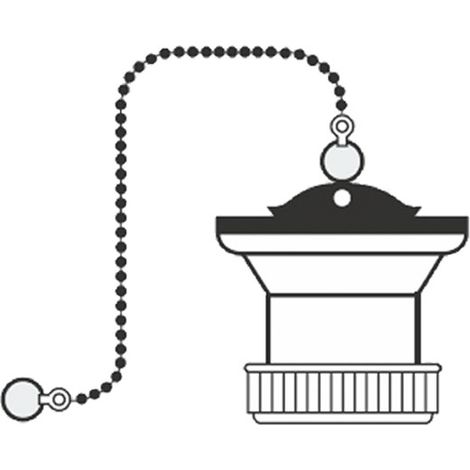 Valvola per lavabo Ø70mm senza catena e con tappo
