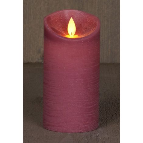 Bougie LED/bougie pilier - Lot de 2 - rose poudré - H 15 x D 7,5 cm - cire - flamme vacillante (1/2)