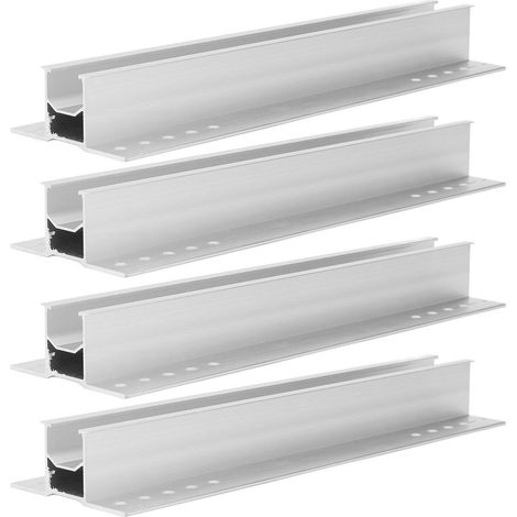 Kit de fixation pour panneaux solaires en aluminium, 4 pièces 300mm, anticorrosion pour toit plat ou incliné (1/5)