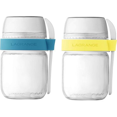 Lot de 2 pots yaourt compartimentés, 440401