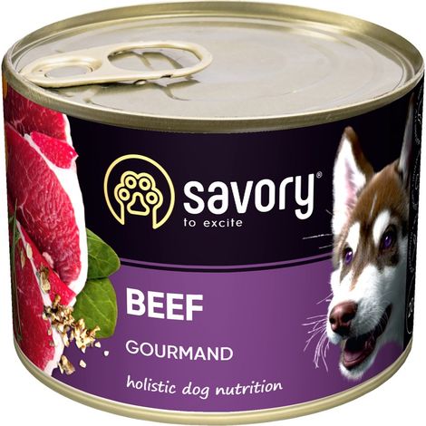 Alimento húmedo sabroso para perros adultos de todas las razas, sabor a carne de res, 200 g. (1/3)