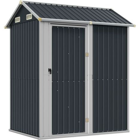 Caseta de jardín antracita 192x152,5x237 cm acero galvanizado vidaXL