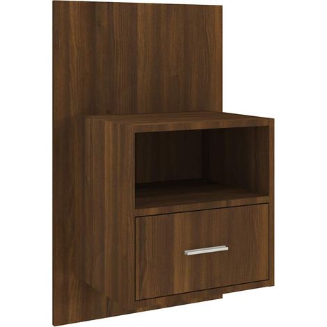 Maison Exclusive - Mesita de noche de pared marrón roble (1/5)