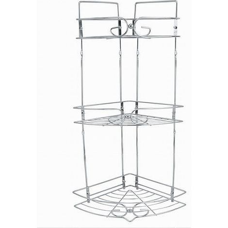 Cleafe - Mensola Angolare Per Bagno Angoliera Doccia A 3 Livelli Ripiani In Metallo 52720 - (1/2)