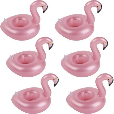 Porte-gobelets gonflables, lot de 6, porte-gobelets flottants pour piscine, porte-gobelets flottants flamant rose pour fête à la piscine