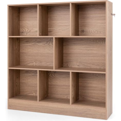 Libreria a 8 scomparti 100 x 24 x 104 cm moderna e pratica soluzione di archiviazione con maggiore sicurezza in legno naturale 200018733