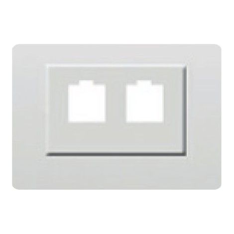 Coperchio doppia presa RJ11 o RJ45 BIANCO BJC Coral 21882