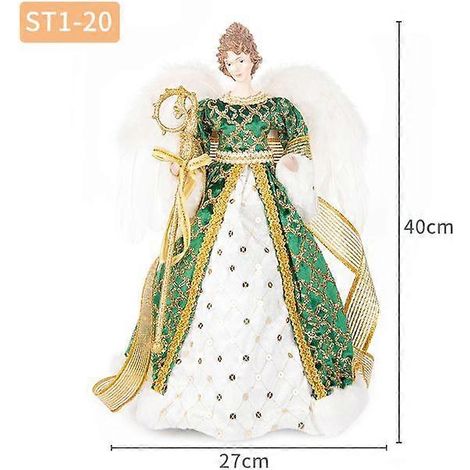 Ornements d'anges pour sapin de Noël, cime d'ange dorée, décorations de Noël dorées pour jardin, terrasse, café, bureau. (1/5)