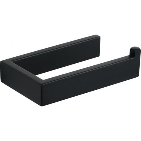 Dérouleur Porte Papier Toilette Mural, Support Porte Rouleau Papier Toilette en Acier Inoxydable pour Salle de Bain ou Cuisine, 14CM, Noir Mat