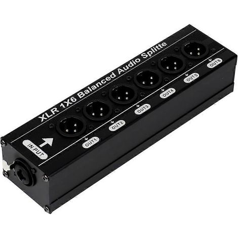 Répartiteur audio symétrique XLR 1x6 (1 entrée, 6 sorties) - Boîtier de répartition du signal audio (1/5)
