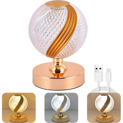 ZOLGINAH Lampe de Bureau LED, Luminosité Réglable 3 Couleurs Lampe de Bureau Extérieure, Lampe de Chevet LED sans Fil, Lampe de Bureau Acrylique pour Chambre, Bar, Salle à Manger Extérieure… (1/5)