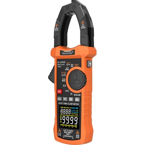 Pince Multimètre Numérique 1000A TRMS 6000 Compteurs Testeur de Courant et de Tension avec VFD, Mode LOZ Mesure AC/DC, Tension, Température, Fréquence, Capacité, Résistance, Durc (1/5)