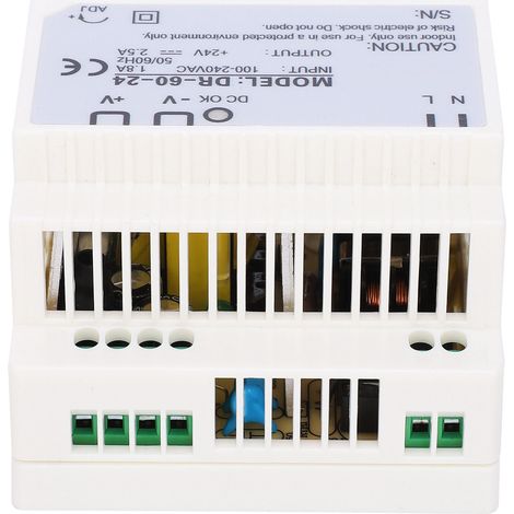 Alimentation rail DIN 60W 24V DC, DR-60-24, 100-240VAC, pour applications industrielles et automatisées