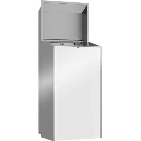KWC AR Abfallbehälter, EXOS, Edelstahl,  UP, 304x790x251 mm, Front ESG weiß, 30l