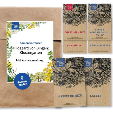 Jardin du monastère de Hildegard von Bingen - Kit de graines avec 6 plantes médicinales médiévales (1/5)