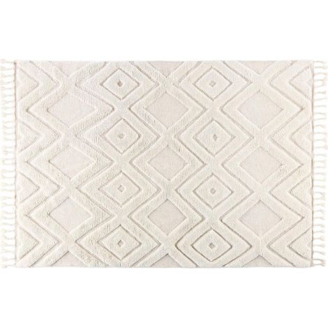 Tapis Déco en Laine "Dahlia" 200x300cm Blanc (1/5)