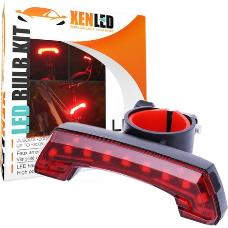 Feux Arrière LED Vélo Boomerang8, Rechargeable USB , étanche, 5 modes - Fixation Cadre (1/5)