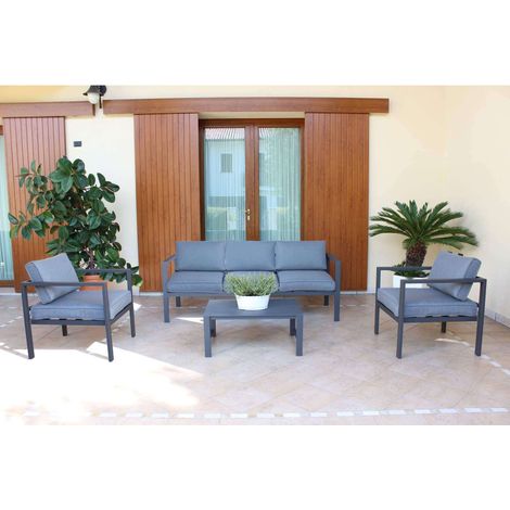 AULUS - salotto da giardino in alluminio 5 posti (1/4)