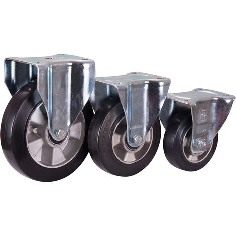 VARIOfit Bockrolle Elastikvollgummi 200 x 50 mm schwarz