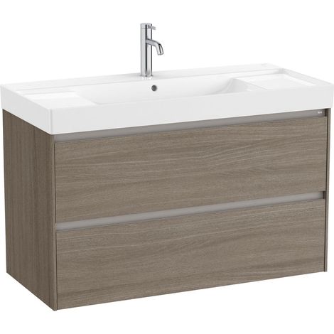Pack Unik élément bas avec 2 tiroirs + lavabo ONA - ROCA Couleur : Orme foncé (1/2)