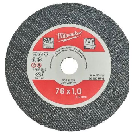 Disco de corte fino MILWAUKEE para acero - 76 mm - 5 piezas - SCS 41-76 - 4932464717 (1/2)