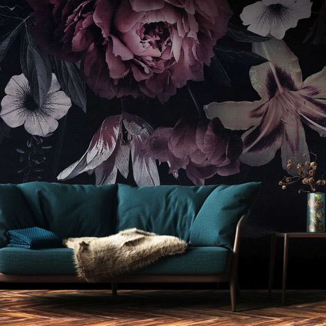A.S. Creation Fototapete Livingwalls The Wall 382791 Ein Motiv pro Rolle 3.71 x 2.80 m Blumenoptik Schwarz (1/5)