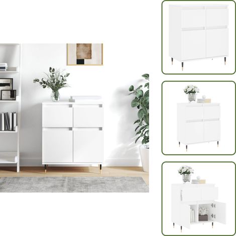 Sideboard Weiß 60x35x70 cm Holzwerkstoff - Schreibtisch - Wohnzimmermöbel - Sideboard - Regal - Aufbewahrung (1/5)