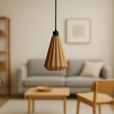 Pendelleuchte "Lindor", beige/schwarze Deckenrosette/schwarzes Kabel