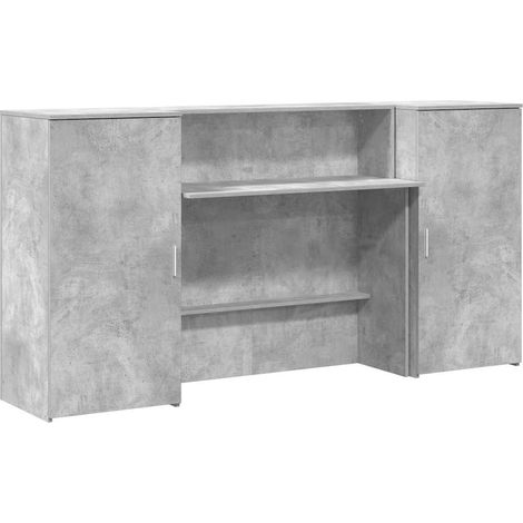 Maison Exclusive - Banco Reception Grigio Cemento 200x50x103,5cm Legno Multistrato