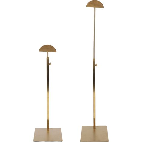Espositore per portafogli e borse, supporto da tavolo regolabile in acciaio inox per armadio, negozio, colore oro. (1/5)