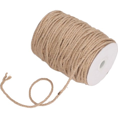 Corde en chanvre jute naturelle 3 brins de 4mm, 100m pour loisirs créatifs, jardinage, décoration et bricolage DIY (1/5)