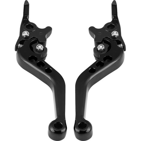 Paar CNC-gefräste Aluminium-Doppelscheibenbremshebel für Motorrad/Roller, Schwarz (1/5)