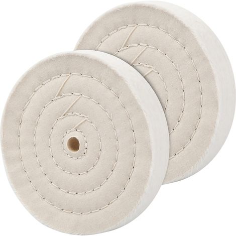 2 Pièces Disque de Polissage en Coton Meules de Polissage 150mm Blanc Disque de Polissage Cousu Spirale (70 Plis) avec Alésage de 12.7 mm pour Les Outils de Meuleuse D'établi (1/5)