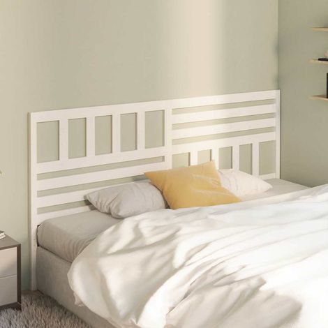 vidaXL Cabecero de cama madera maciza de pino blanco 206x4x100 cm (1/5)