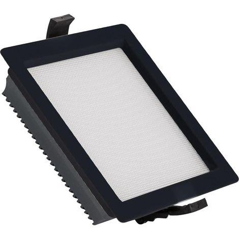 Downlight LED 15W Cuadrado  Aero 130 lm/W Microprismático LIFUD Corte 135x135 mm Negro 4000K Blanco Neutro