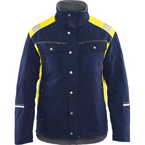 Veste de travail artisan doublée détails fluo 4915 - Marine/Jaune fluo XXL (1/2)