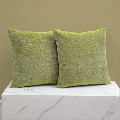 Housses de coussin vert chartreuse 45 x 45 cm (lot de 2) (1/5)