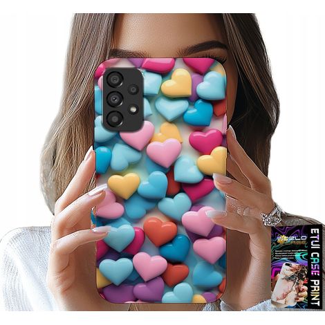 Hülle für Samsung Galaxy A53 5G – bunte Herzen, Personalisierung möglich (1/5)