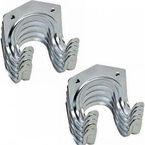 10 Crochets Muraux Metal Double Jardin Cuisine (1/5)