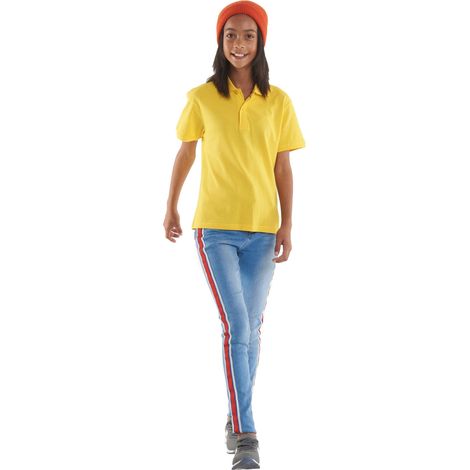 Kinder Active Baumwoll-Poloshirt Weiß 7/8 Jr. 180 g/m² (1/2)