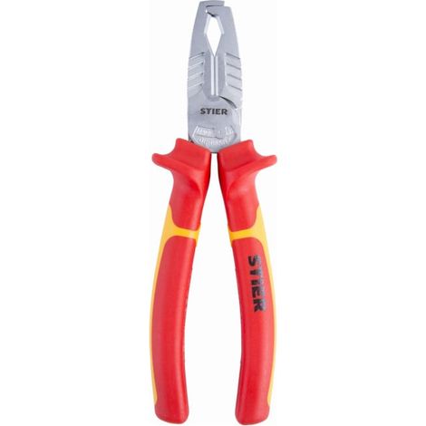 Pince à dénuder avec pince coupante diagonale STIER Multi+ 180 mm, testée VDE