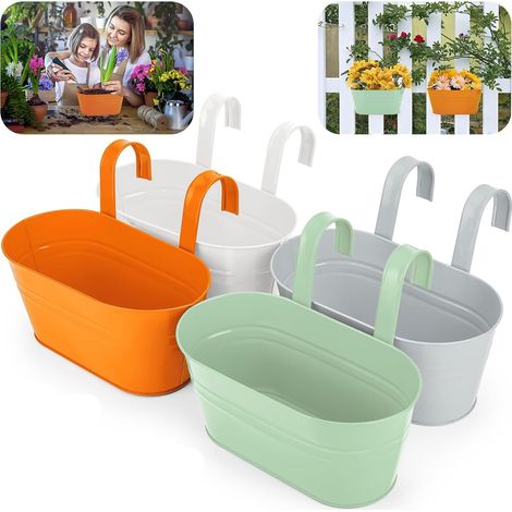 Blumentopf - Blumentopf für den Außenbereich, Set mit 4 Töpfen, 4 Farben (1/5)