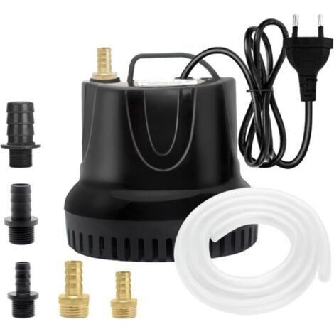Pompe à Eau Submersible 25W, 1500 L/H Pompe à Eau Ultra Silencieuse Pompe de Bassin Submersible pour Bassin, Fontaine de Jardin Aquarium avec 5 Buses 1.5M Tuyau Flexible Transparent (1/5)