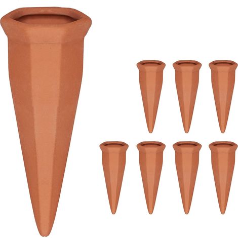 Annaffiatoi in terracotta, set da 8 pezzi, bottiglie in PET da 1,5 litri, per interni (camera da letto) ed esterni (balcone), colore marrone.