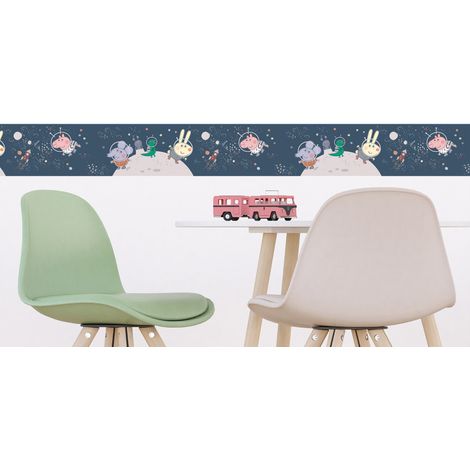 Frise auto-collante Peppa Pig avec sa famille dans l'espace - 1 rouleau de 0,97 x 5 m (1/2)