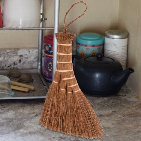 Plateau à thé naturel avec mini balai et accessoires de nettoyage pour cérémonie du thé (1/5)