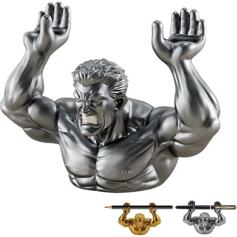 Portalápices de escritorio，accesorio de escritorio creativo，organizador de bolígrafos，regalo perfecto para hombres，familiares y amigos (plateado) (1/5)