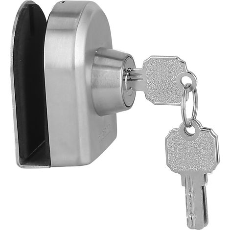 Verrou de porte coulissante à pression, antivol, coussinet anti-effraction en mousse, verrous de porte en verre sans cadre en acier inoxydable (1/5)