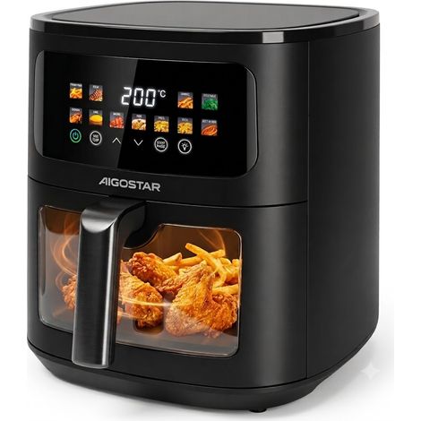 Aigostar Friggitrice Ad Aria 9L 1700W Display Touch Timer Finestra Visibile Nero (1/5)