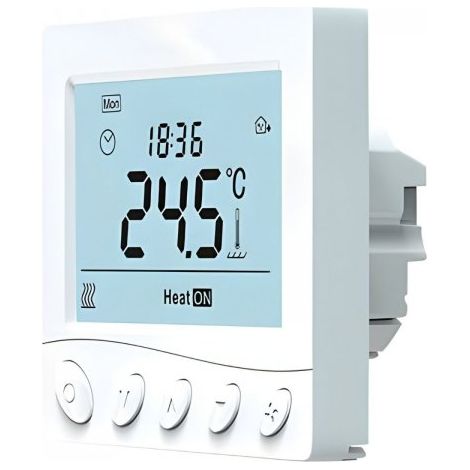 Termostato Digitale 220V da Incasso, Cronotermostato Settimanale con Tasti Manuali, Schermo LCD Retroilluminato, Per Caldaia a Gas, Installazione a Incasso Scatola 502 o 86x86mm